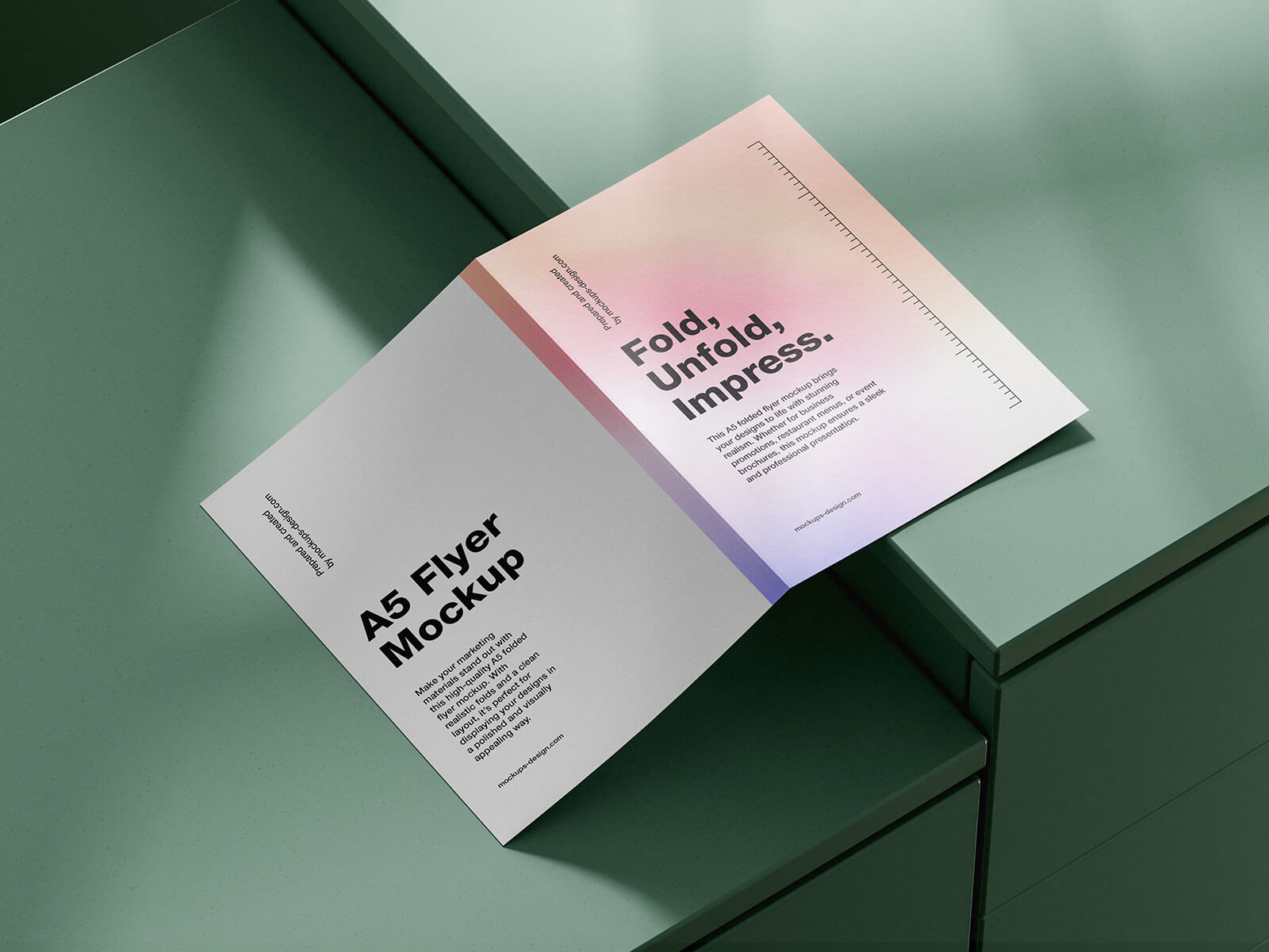 Free A5 Bi-Fold Brochure Mockup PSD