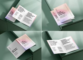 Free A5 Bi-Fold Brochure Mockup PSD