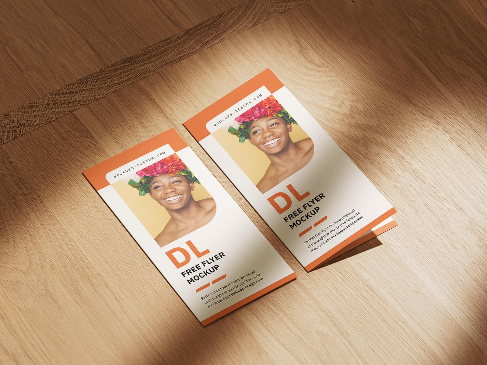 Free Bi-Fold Brochure Pamphlet Mockup PSD