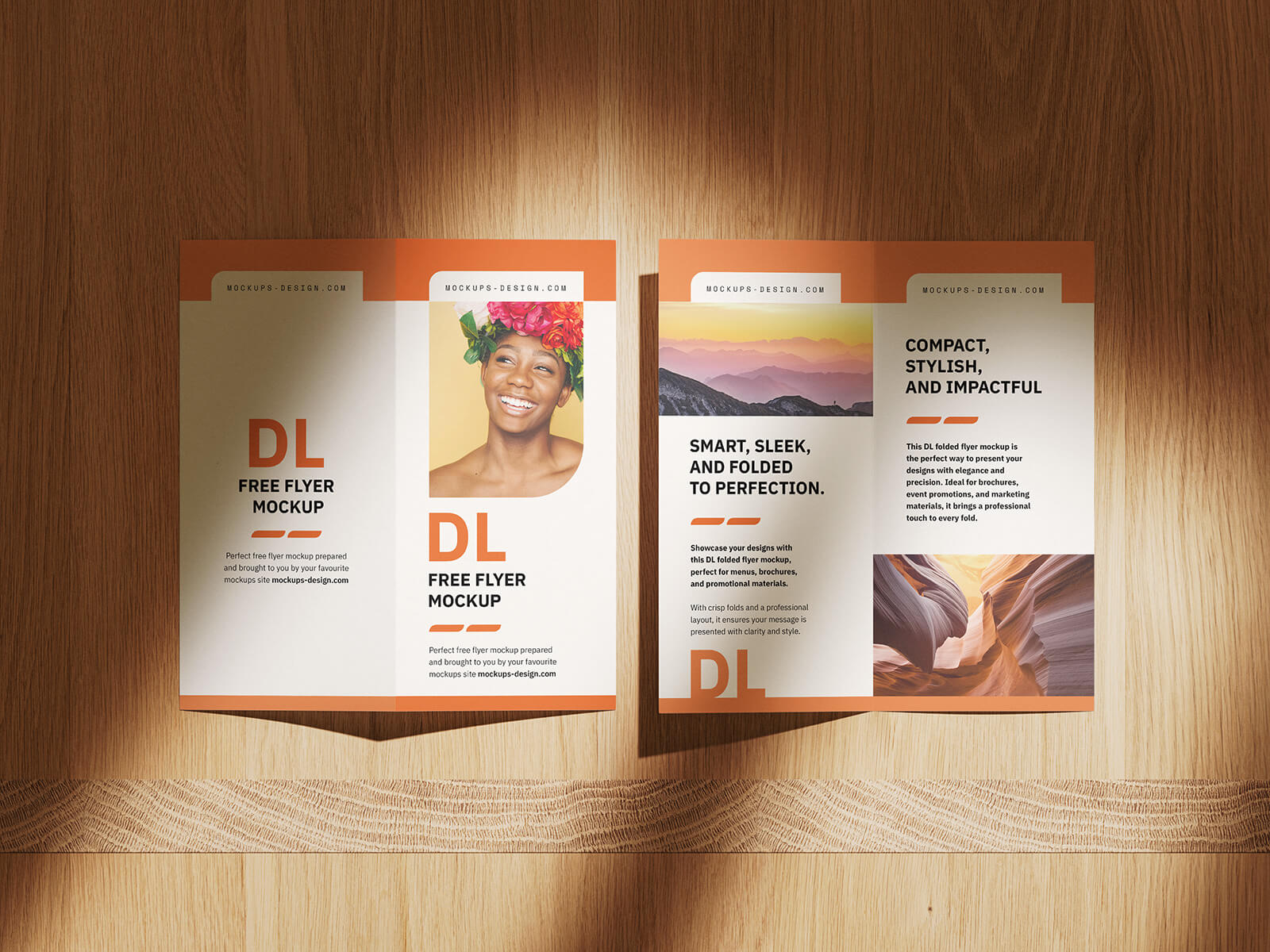 Free Bi-Fold Brochure Pamphlet Mockup PSD