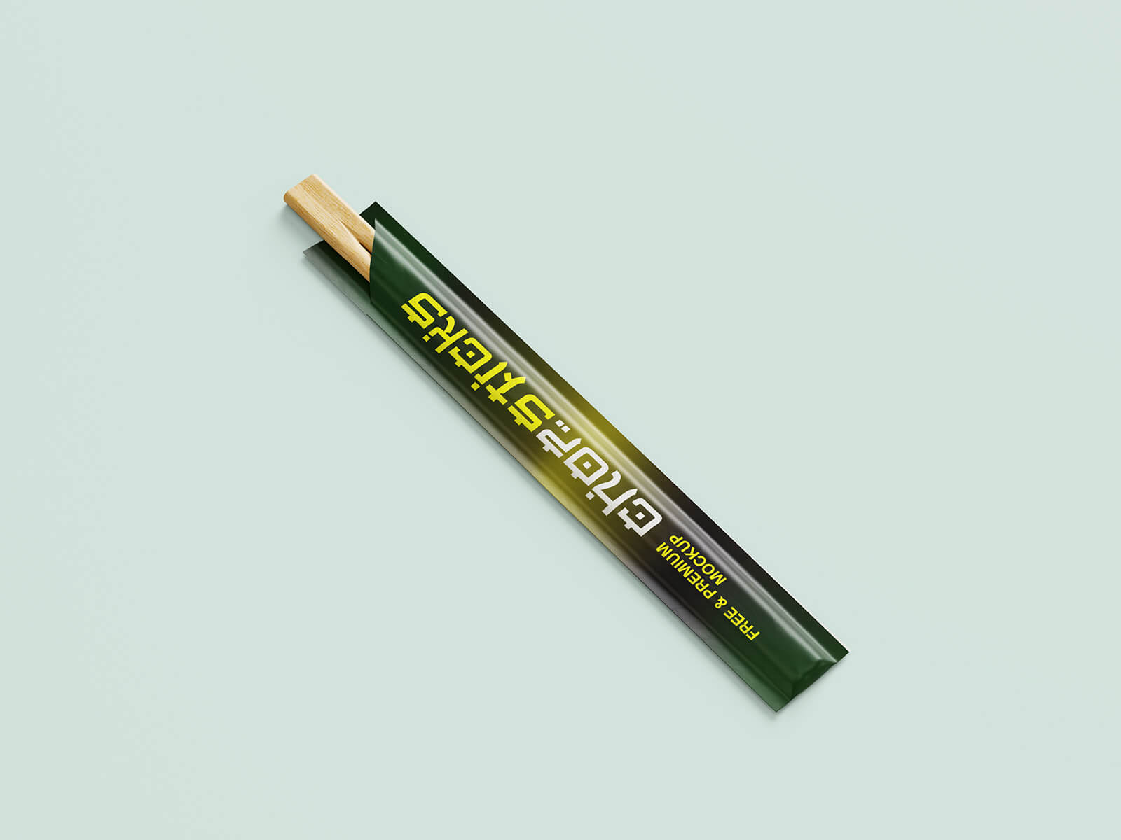 Free Chinese Chopsticks Packaging Mockup PSD