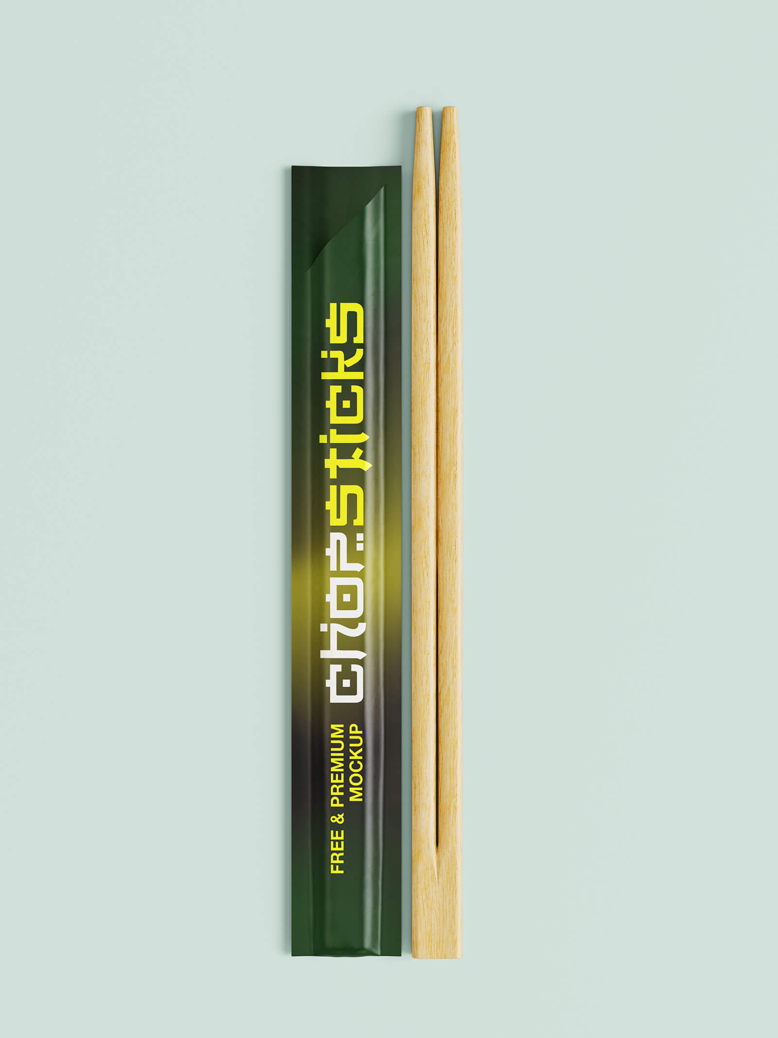 Free Chinese Chopsticks Packaging Mockup PSD