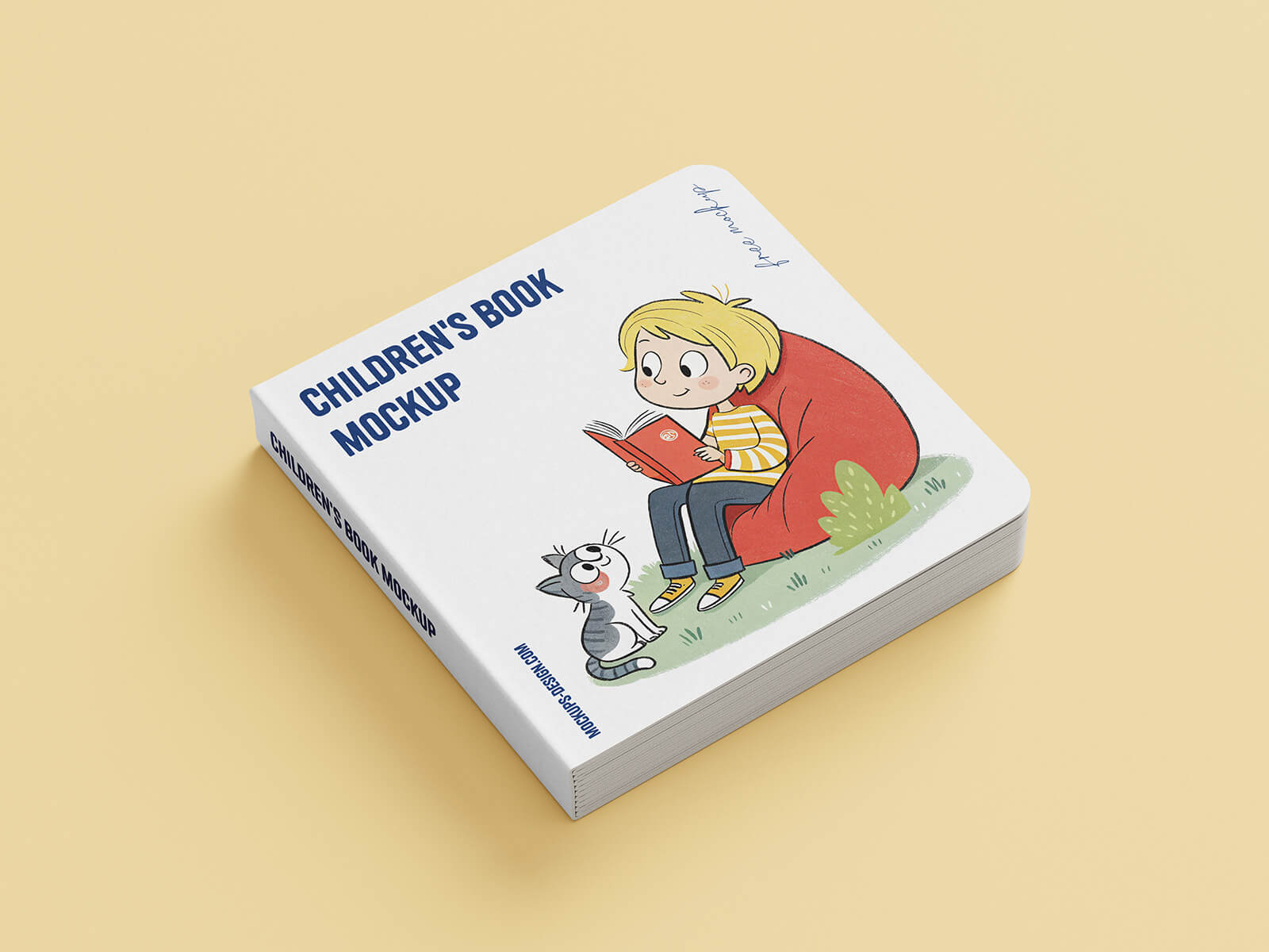 Free Softcover Square Childrens Book Mockup PSD Files