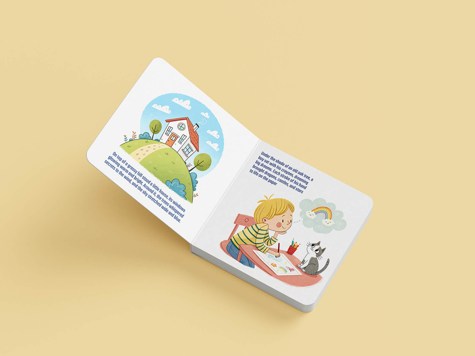 Free Softcover Square Childrens Book Mockup PSD Files