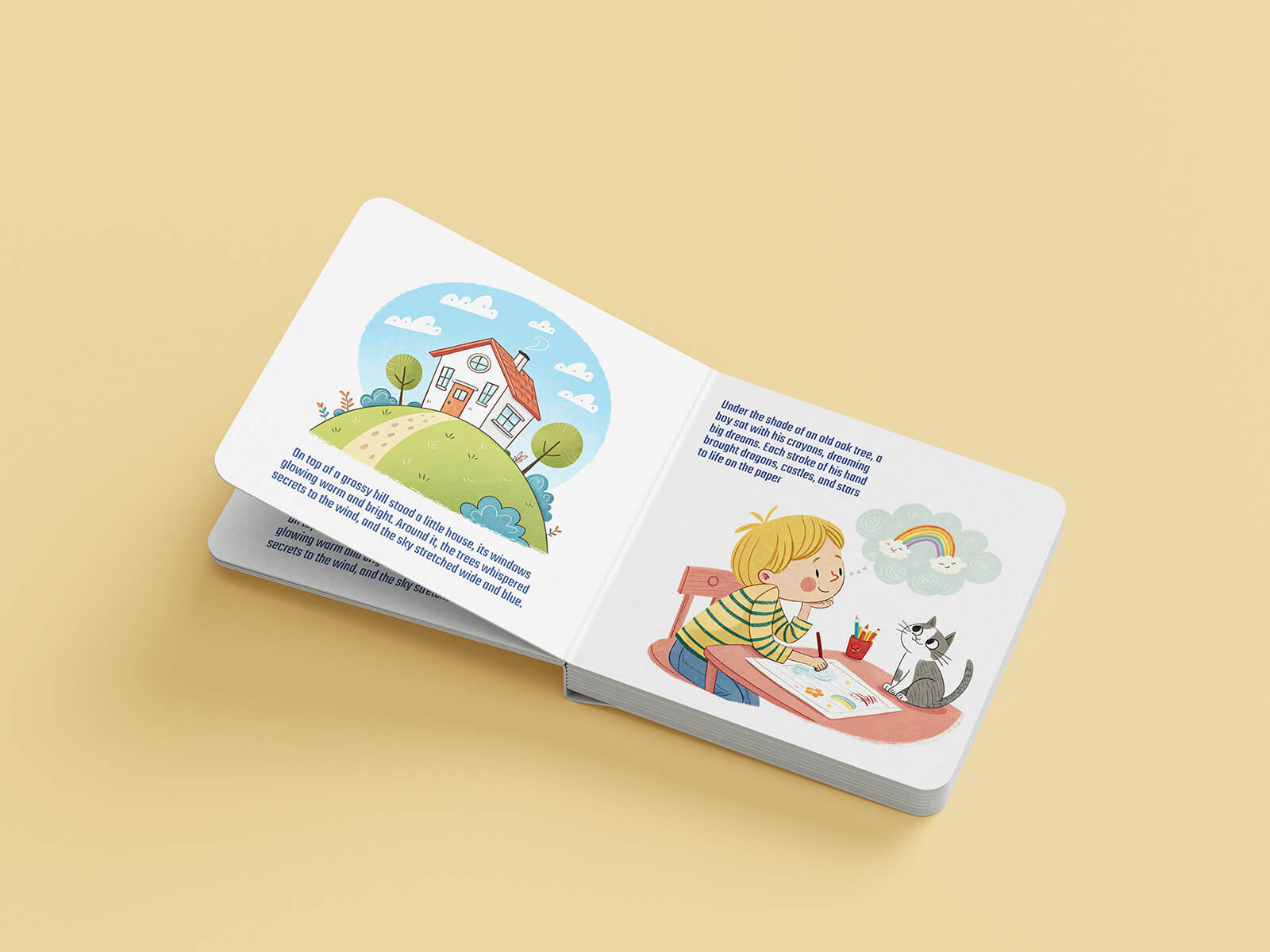Free Softcover Square Childrens Book Mockup PSD Files