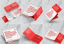 Free Square Dust Jacket Hardcover Book Mockup PSD