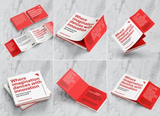 Free Square Dust Jacket Hardcover Book Mockup PSD