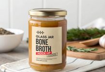 Free Beef Bone Broth / Jam Glass Jar Mockup PSD
