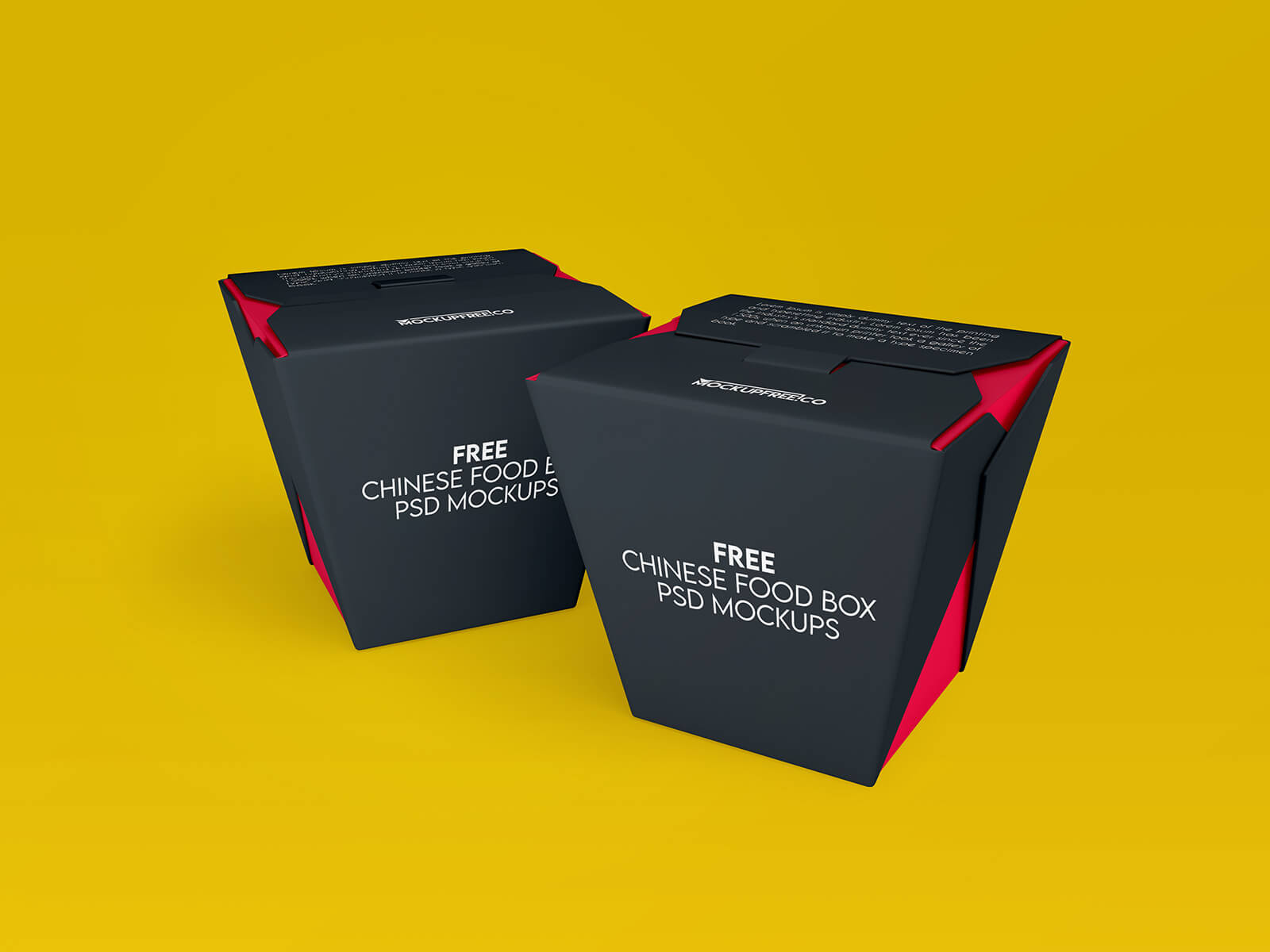 Free Chinese Food Noodle Box Mockup PSD Set