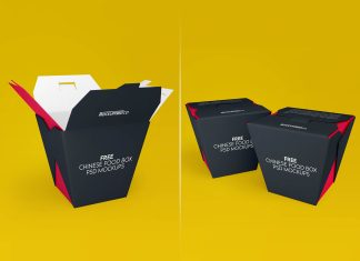 Free Chinese Food Noodle Box Mockup PSD