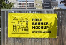 Free Construction Site Banner Mockup PSD
