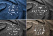 Free Denim Fabric Logo Mockup PSD