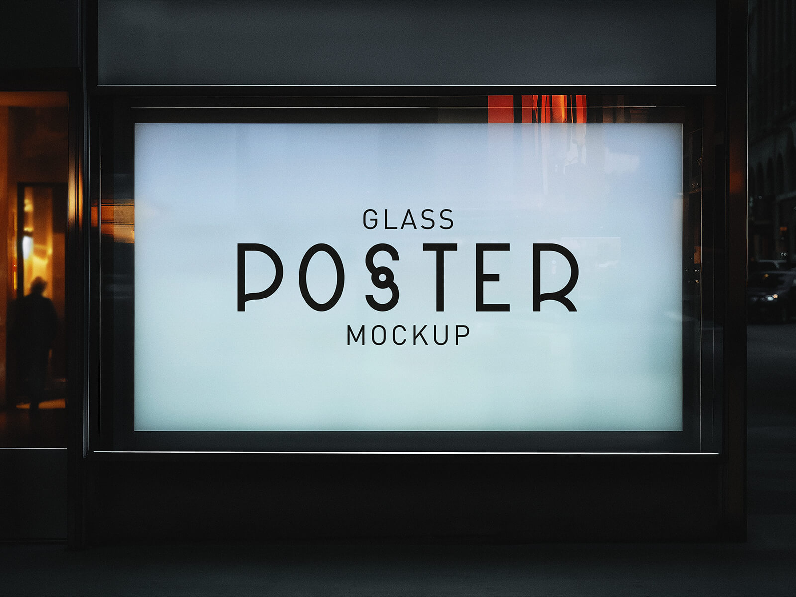 Free Landscape Shop Glass Window Poster Mockup PSD
