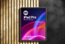 Free On Wood M5 iPad Pro 2025 Mockup PSD