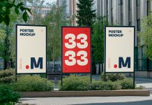 Free Outdoor Vertical Street Posters Mockup PSD