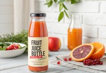 Free Raspberry Orange Juice Mockup PSD