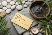 Free Spa Salon Business Card Mockup PSD