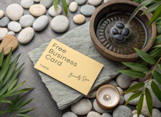 Free Spa Salon Business Card Mockup PSD
