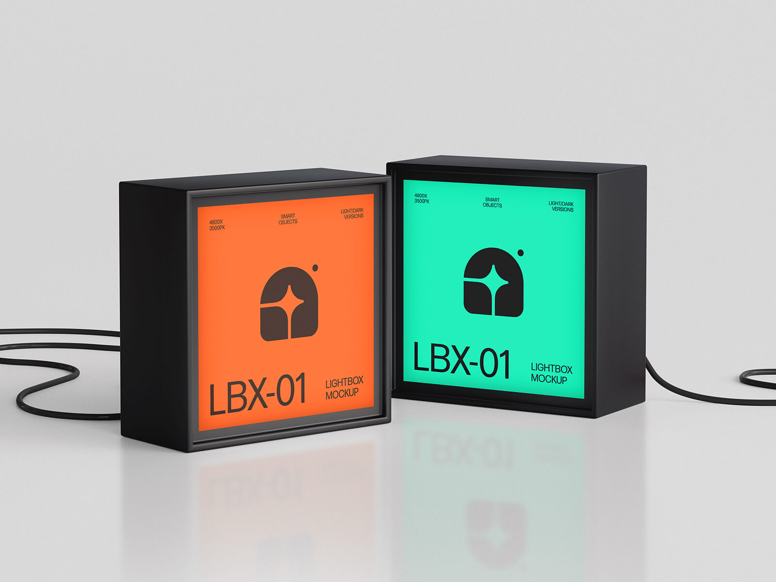 Free Square Lightbox Portable Signage Mockup PSD
