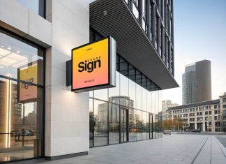 Free-Square-Signboard-Mockup