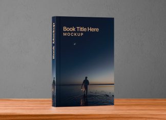 Free Standing Book Cover Mockup PSD
