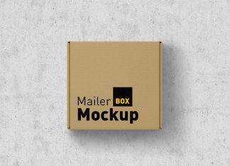 Free Top View Mailer Box Mockup PSD