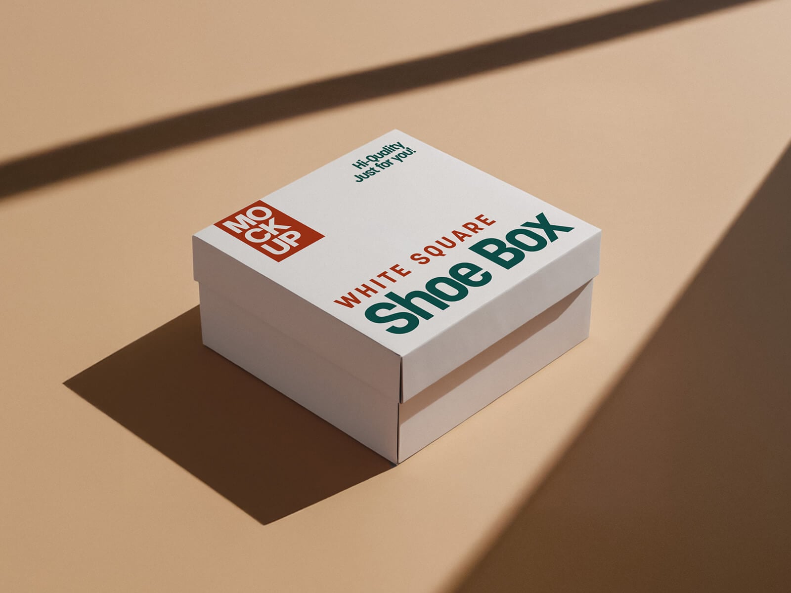 Free White Square Shoe Box Mockup PSD