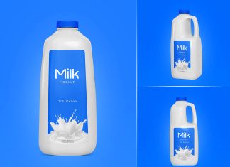 Free 2 Liter Half Gallon Milk Plastic Jug Mockup PSD