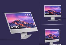 Free M4 Apple iMac Mockup PSD