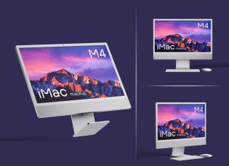 Free M4 Apple iMac Mockup PSD