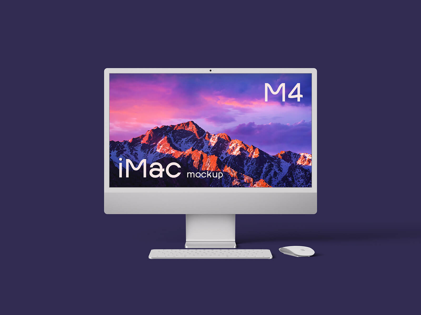 Free M4 Apple iMac Mockup PSD
