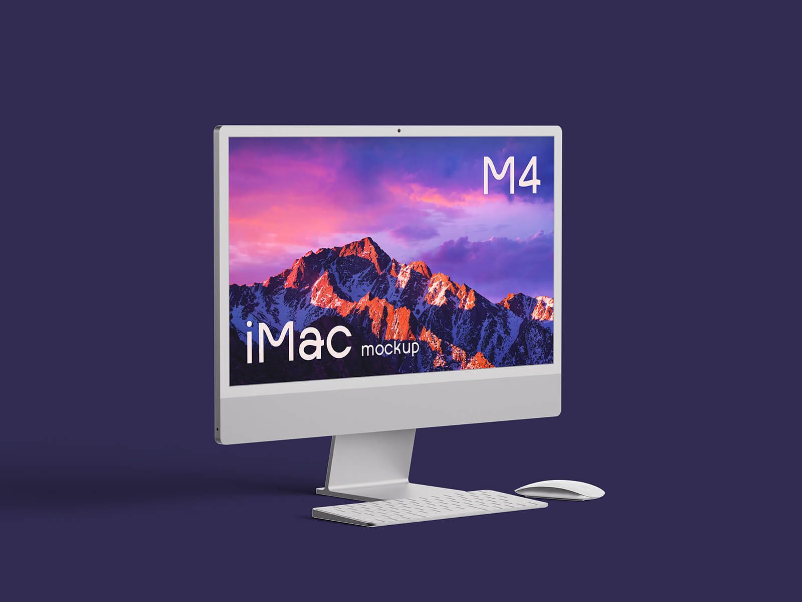 Free M4 Apple iMac Mockup PSD