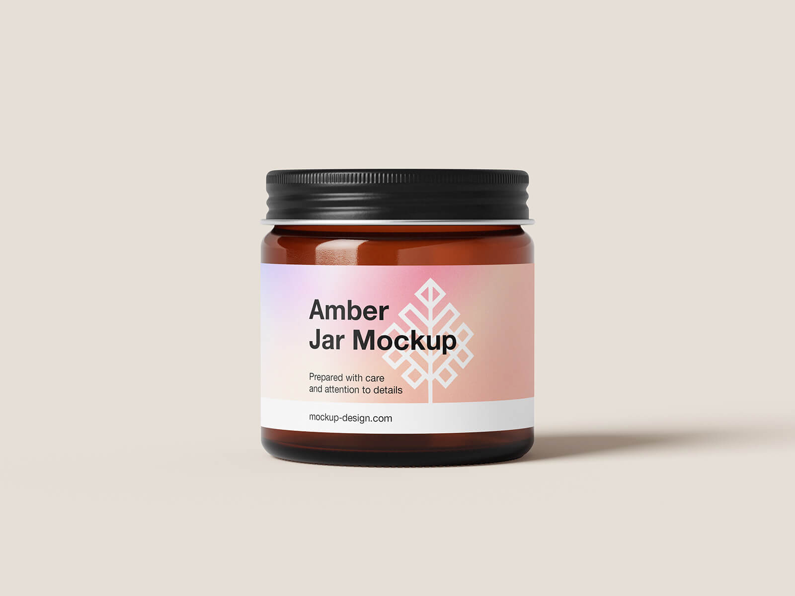 Free Amber Glass Cream Gel Jar Mockup PSD File