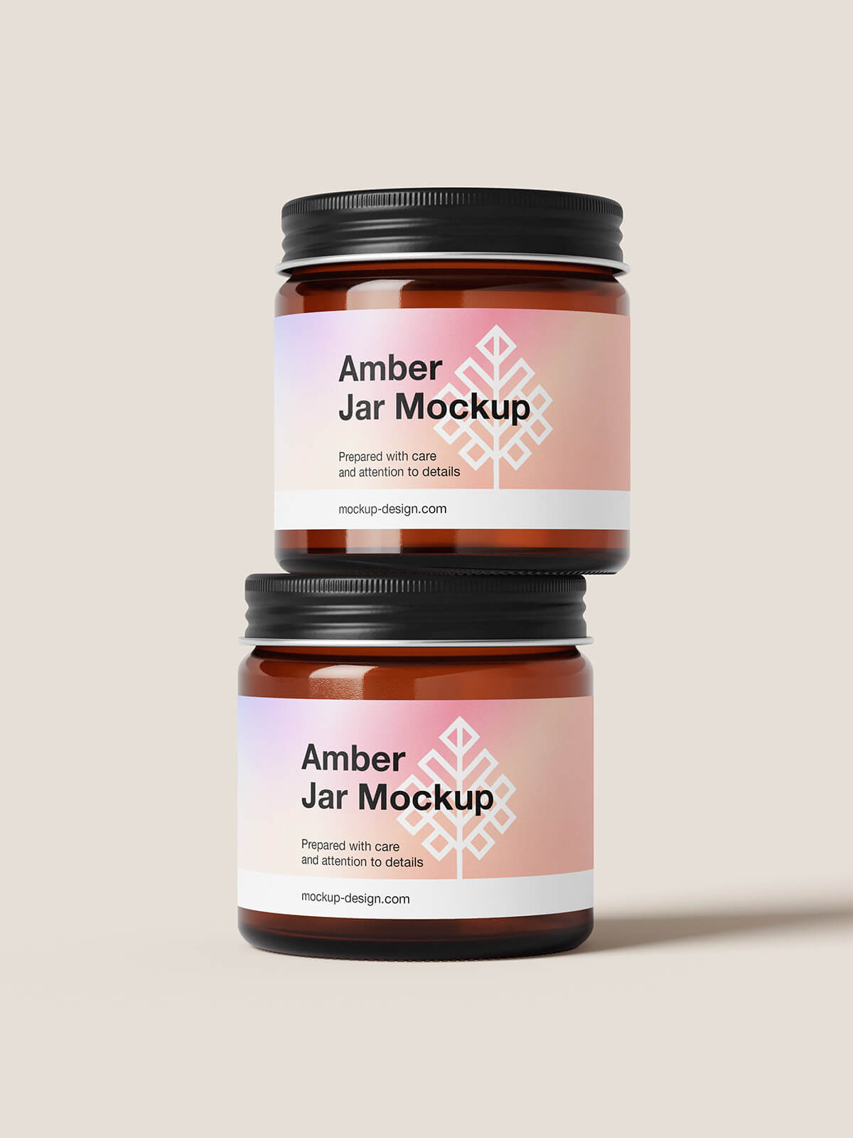 Free Amber Glass Cream Gel Jar Mockup PSD File