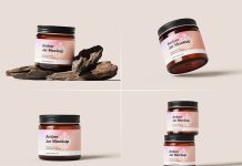 Free Amber Glass Cream Gel Jar Mockup PSD File