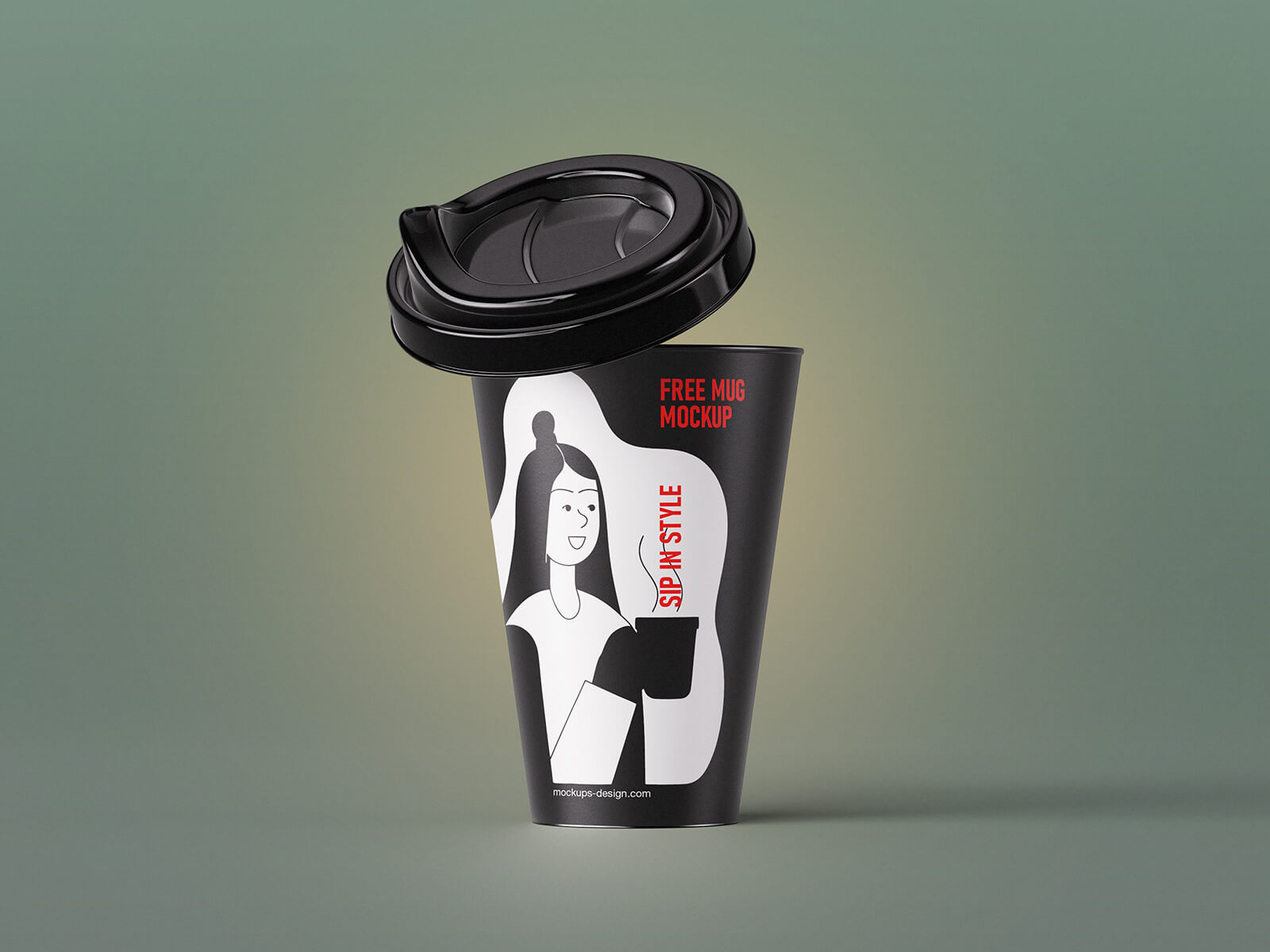 Free Plastic Coffee Mug Mockup PSD