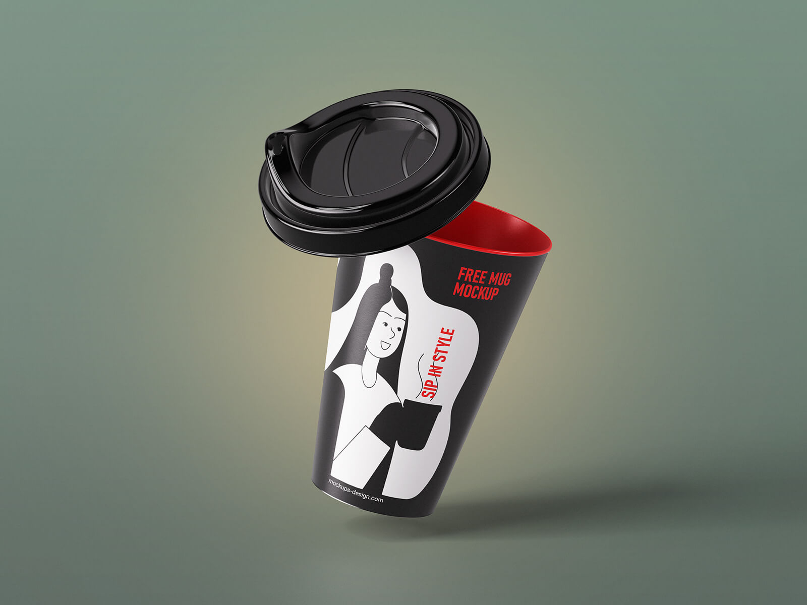 Free Plastic Coffee Mug Mockup PSD
