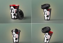 Free Plastic Coffee Mug Mockup PSD