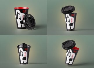 Free Plastic Coffee Mug Mockup PSD