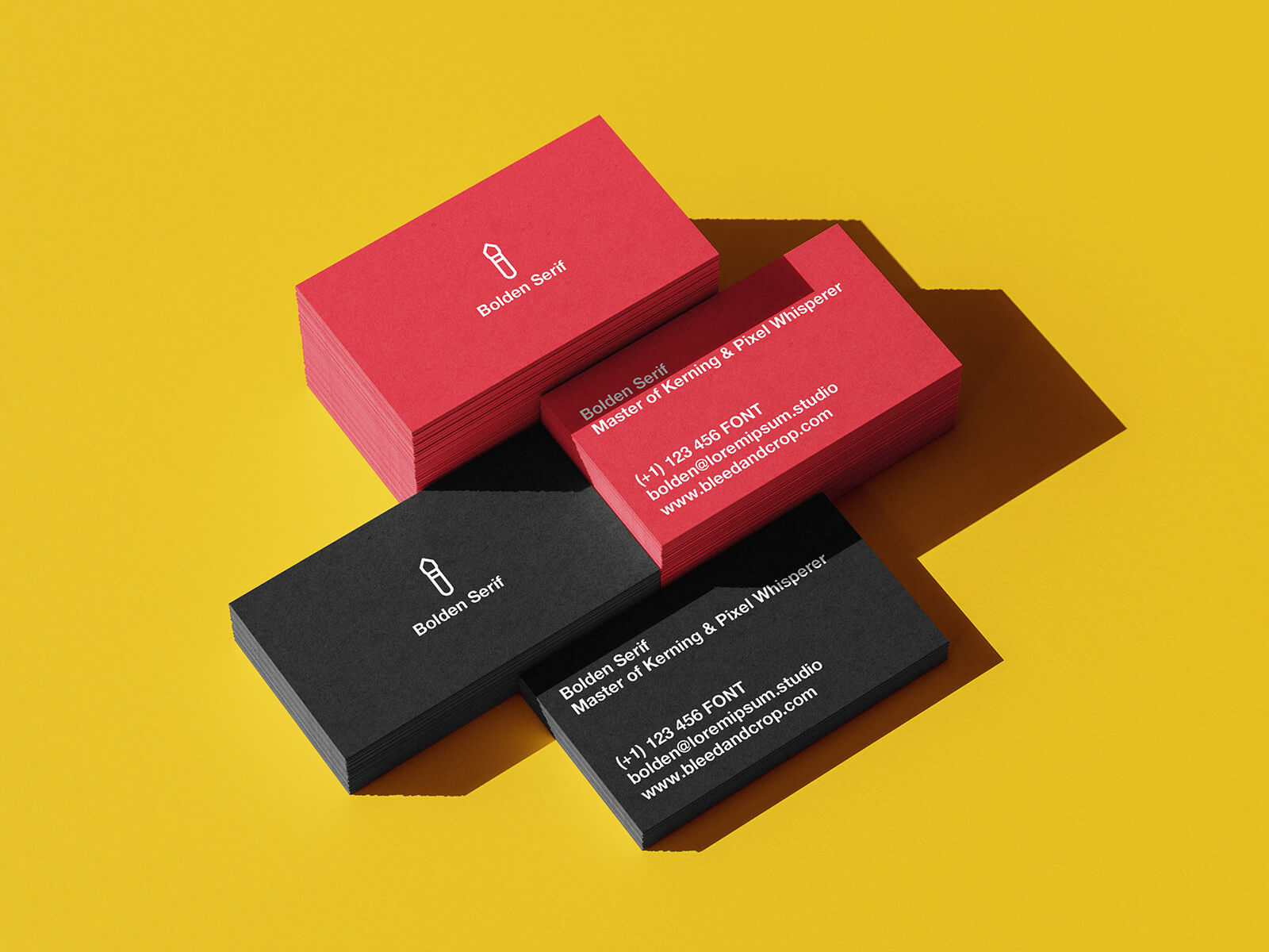 Free Stacked 3.5 x 2 Business Card Mockup PSD