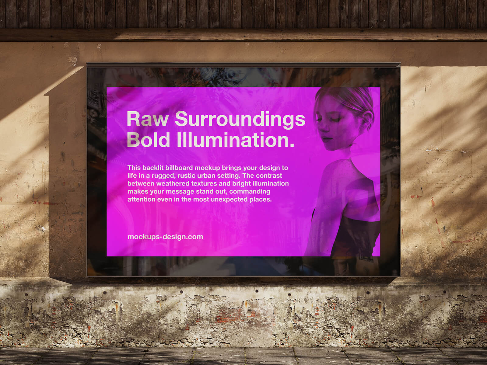 Free Backlit Urban Mounted Billboard Mockup PSD Set
