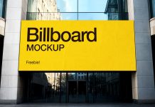 Free Building Fascia Billboard Mockup PSD