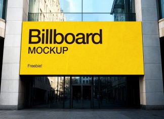 Free Building Fascia Billboard Mockup PSD