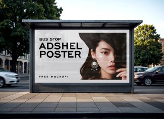 Free-Bus-Stop-Adshel-Poster-Mockup-PSD