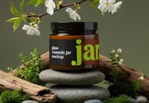 Free Decorative Glass Jar Mockup PSD