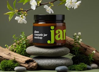 Free Decorative Glass Jar Mockup PSD