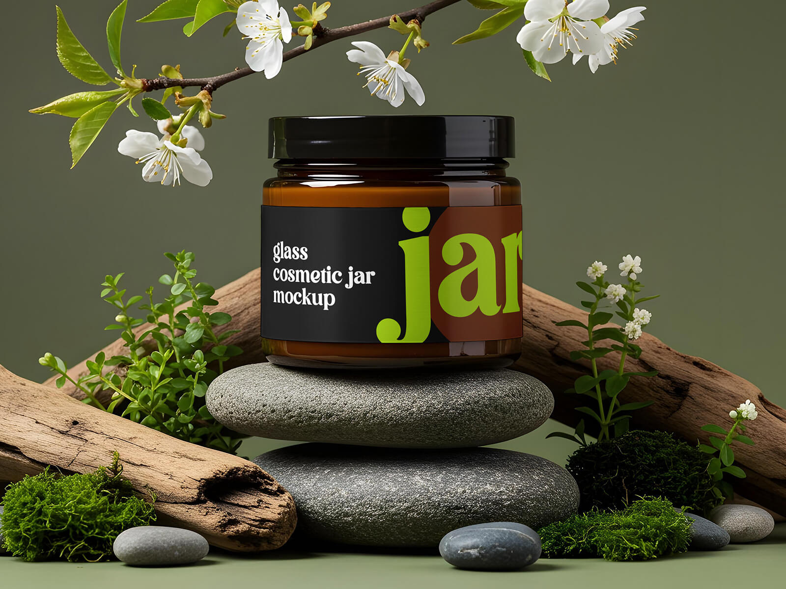 Free Decorative Glass Jar Mockup PSD