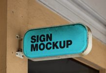 Free Dirty Dust-Covered Signboard Mockup PSD
