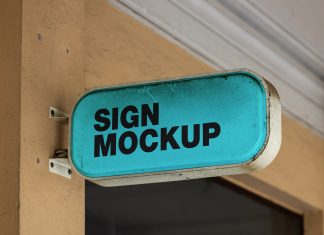Free Dirty Dust-Covered Signboard Mockup PSD
