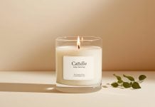 Free Glass Candle Mockup PSD